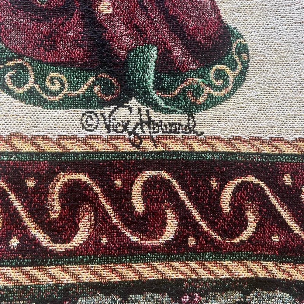 VTG Vicky Howard Snowman Tapestry Throw Christmas Holiday Winter 48x66”